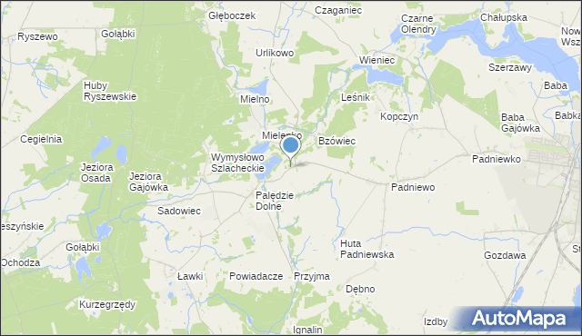 mapa Palędzie Kościelne, Palędzie Kościelne na mapie Targeo